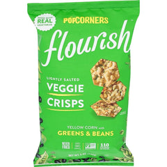 Popcorners - Flourish Lightly Salted Veggie Crisps Yellow Corn With Greens & Beans