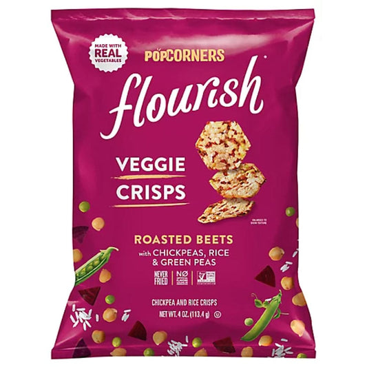 Popcorners - Flourish Veggie Crisps Roasted beets with chickpeas, rice & green peas