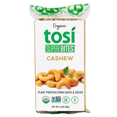 Tosi Organic SuperBites Vegan Snacks, Cashew, 2.4 Oz
 | Pack of 12 - PlantX US