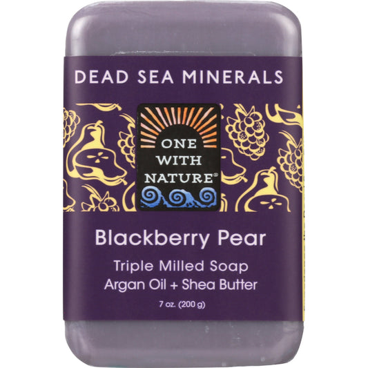 ONE WITH NATURE - Blackberry Pear Triple Milled Soap Bar 7OZ ( Pack of 3)