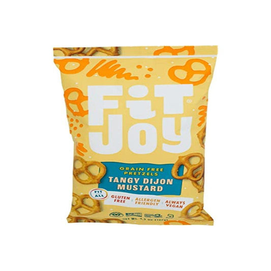 FITJOY - Grain Free Pretzels Tangy Dijon Mustard 4.5OZ ( Pack of 12)