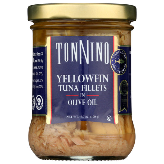 TONNINO - Flat Tuna in Olive Oil, Fat-Free 6.7OZ ( Pack of 6)