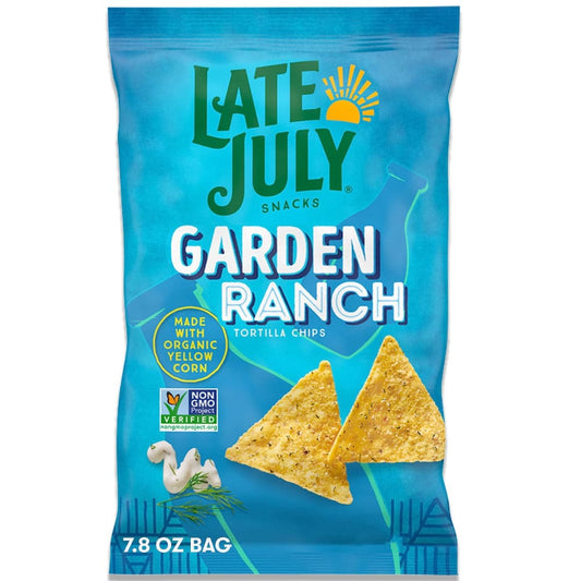 Late July - Garden Ranch Tortilla Chips, 7.8 Oz - Pack of 12