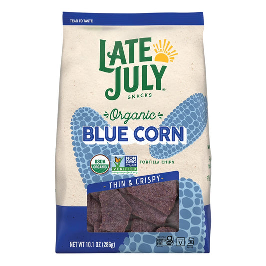 LATE JULY - Restaurant-Style Blue Tortilla Chips 10.1OZ ( Pack of 9)