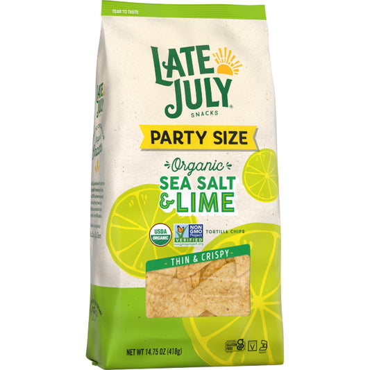LATE JULY - Tortilla Chips Sea Salt and Lime 14.75OZ ( Pack of 9)