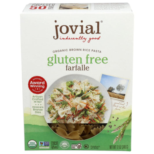 Jovial - Organic Brown Rice Farfalle Pasta, 12 Oz - Pack of 12