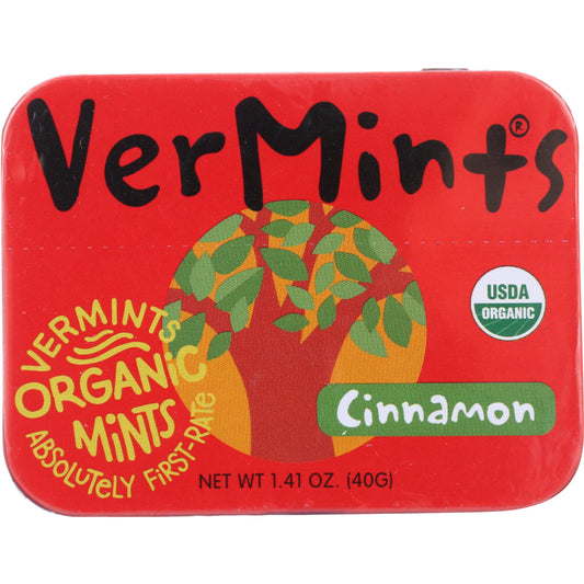 VERMINTS - Organic Cinnamon Candy 1.41OZ ( Pack of 6)