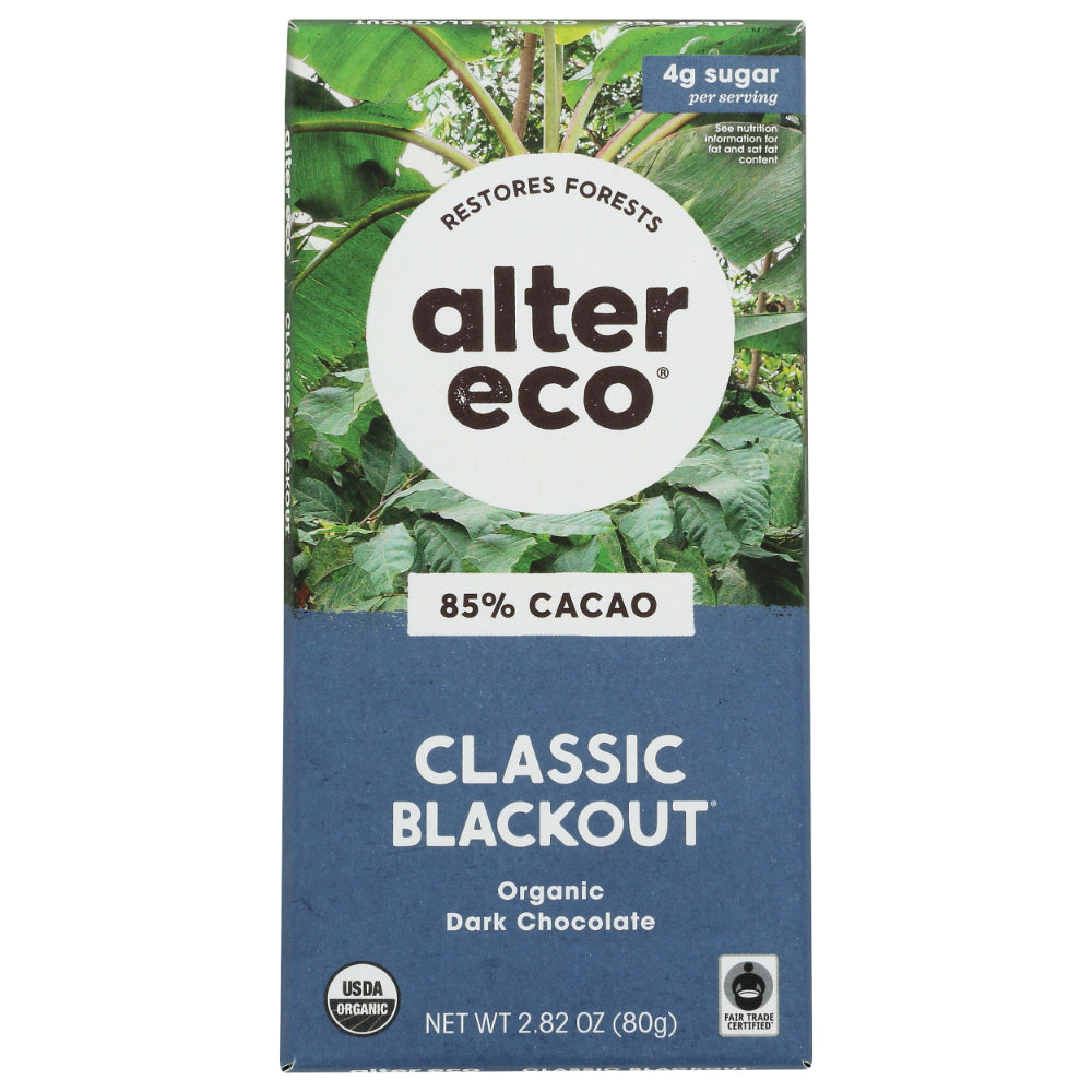 ALTER ECO - Deep Dark Blackout Chocolate Bar 2.82OZ ( Pack of 12)