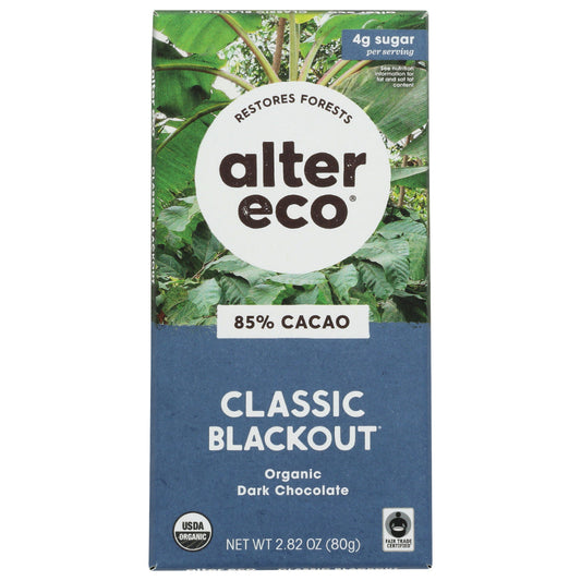 ALTER ECO - Deep Dark Blackout Chocolate Bar 2.82OZ ( Pack of 12)