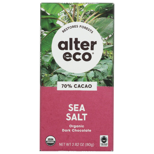 ALTER ECO - Deep Dark Sea Salt Chocolate Bar 2.82OZ ( Pack of 12)