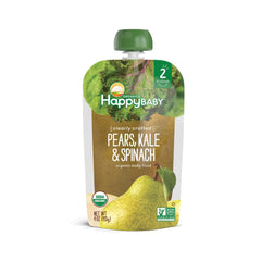 Happy Baby - Organics Stage 2 Pouch Pears Kale & Spinach, 4 Oz