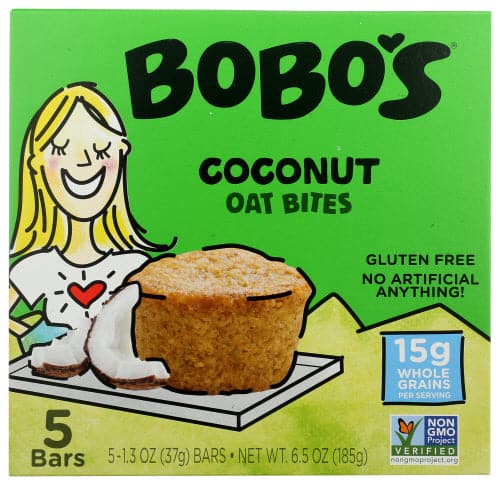 Bobo's Oat Bars - Oat Bites Coconut 5ct - 1.3 Oz
 | Pack of 6 - PlantX US