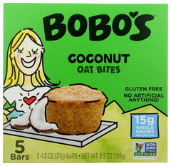 Bobo's Oat Bars - Oat Bites Coconut 5ct - 1.3 Oz
 | Pack of 6 - PlantX US