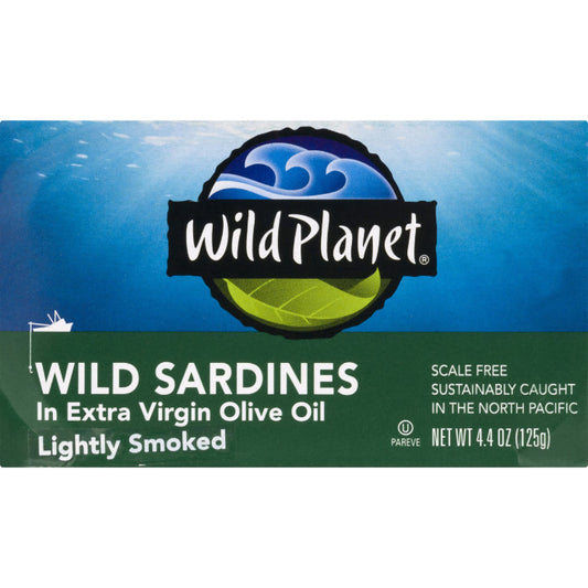 WILD PLANET - Sardines in Extra Virgin Olive Oil 4.4OZ ( Pack of 12)