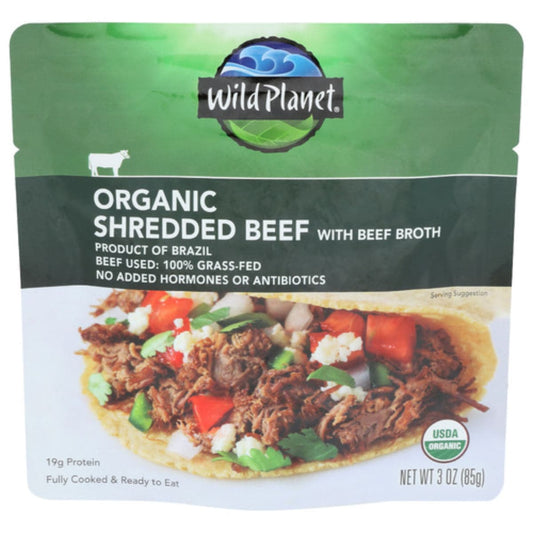 Wild Planet - Organic Shredded Beef 3 OZ - Pack of 24