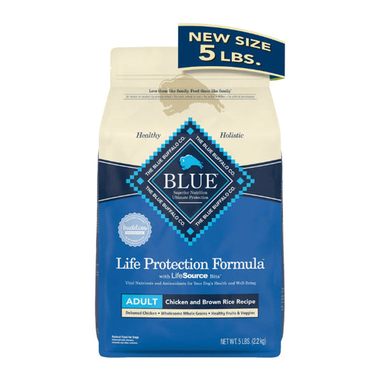 BLUE BUFFALO - Adult Chicken Brown Rice Dog Food 5LB ( Pack of 3)