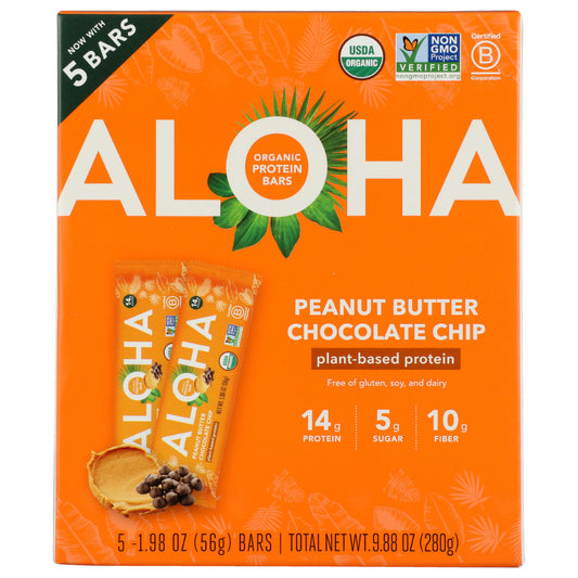 ALOHA - Peanut Butter Chocolate Chip Bar 5PK ( Pack of 6)