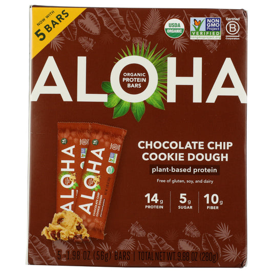 ALOHA - Chocolate Chip Cookie Dough Bar 5PK ( Pack of 6)