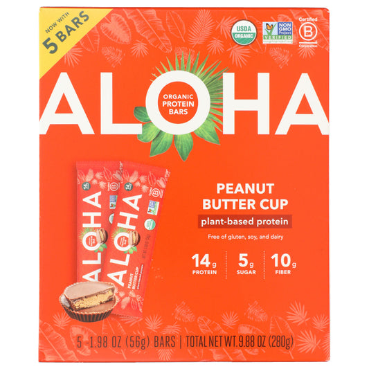 ALOHA - Peanut Butter Cup Bars 5PK ( Pack of 6)