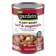 GARDEIN - Plant-Based Be'f and Vegetable Soup 15OZ ( Pack of 12)