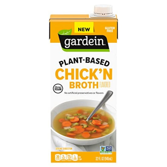 GARDEIN - Plant-Based Chick'n Flavored Broth 32OZ ( Pack of 8)
