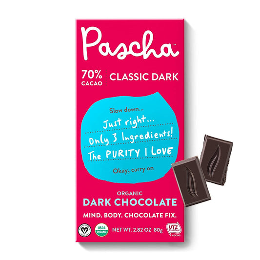 PASCHA - Chocolate Bar 70 Organic 2.82OZ ( Pack of 10)