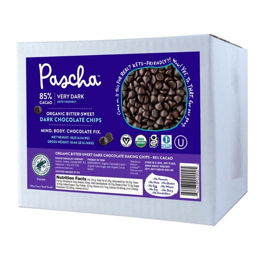 Pascha - Organic Bitter-Sweet Dark Chocolate Chips 85% Cacao