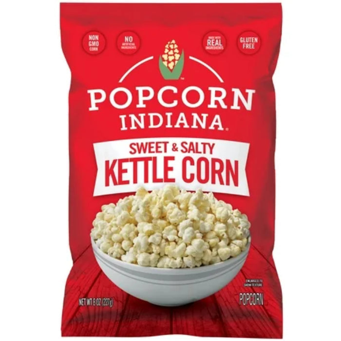 POPCORN INDIANA - Sweet & Salty Kettle Popcorn 8OZ ( Pack of 6)