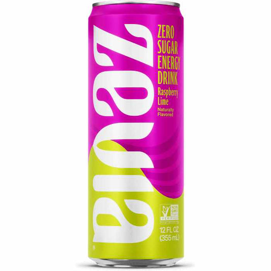 ZEVIA - Zero Calorie Energy Drink, Raspberry Lime 12FO ( Pack of 12)