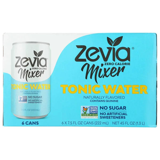 Zevia Mixer Tonic Water Zero Calories - 6 Pk, 7.5 oz
 | Pack of 4 - PlantX US