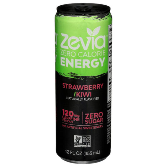 Zevia - Strawberry Kiwi Energy Drink, 12 Oz - (Pack of 12)