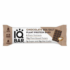 IQ BAR - Chocolate Sea Salt Protein Bar 1.6OZ ( Pack of 12)
