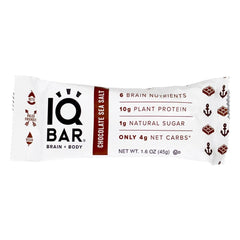 Iq Bar Brain Body Bar Chocolate Sea Salt 1.6 Oz.
 | Pack of 12 - PlantX US