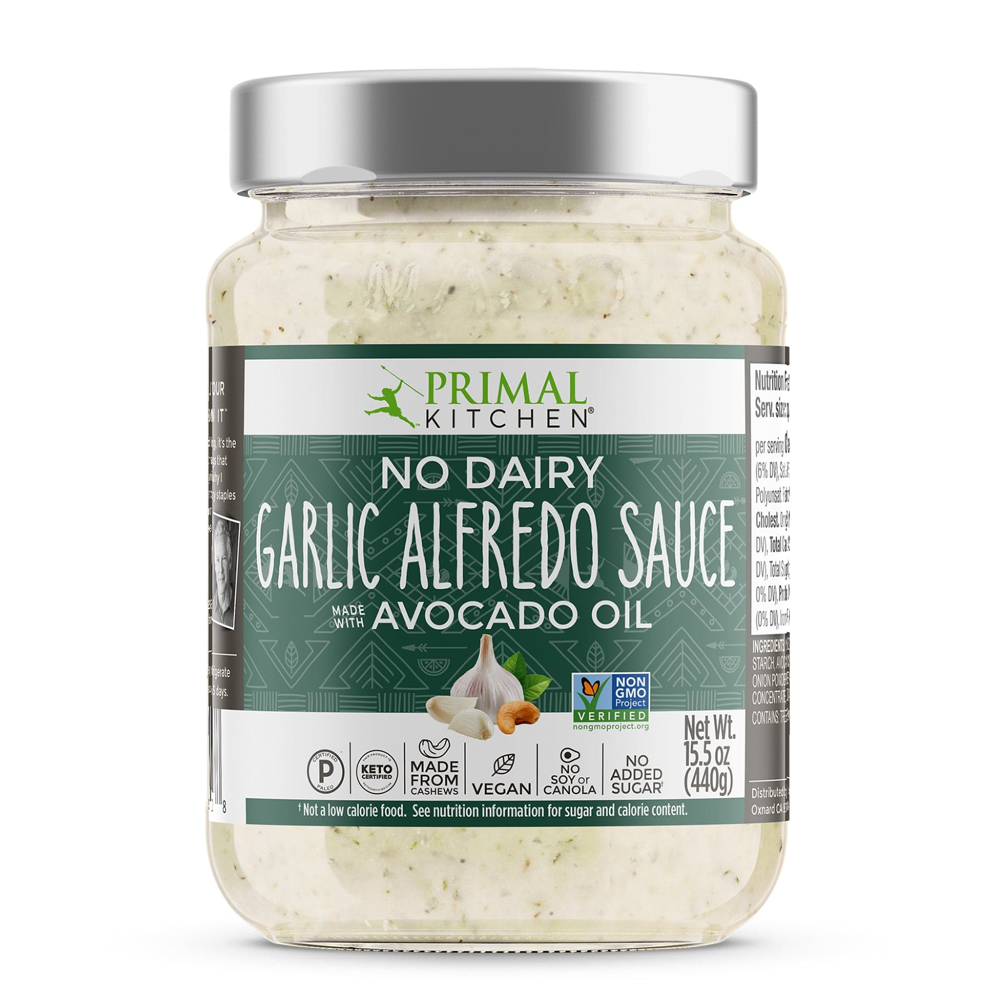 Primal Kitchen No Dairy Garlic Alfredo Sauce 15.5 Oz
 | Pack of 6 - PlantX US