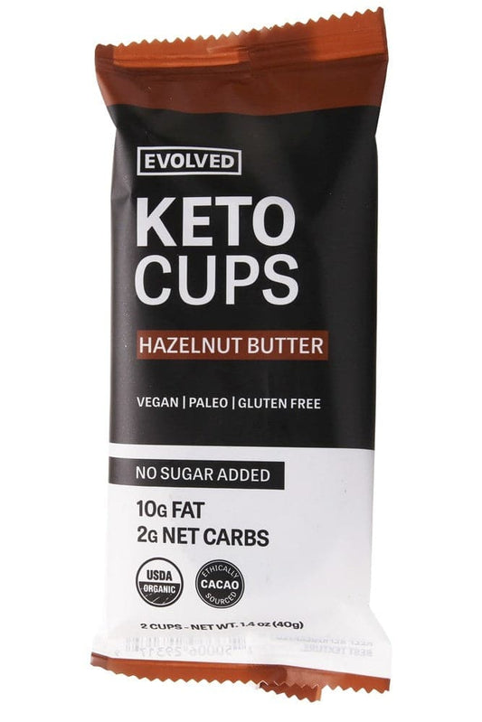 EVOLVED CHOCOLA - Chocolate Cups Keto Hazelnut Butter 1.41OZ ( Pack of 9)