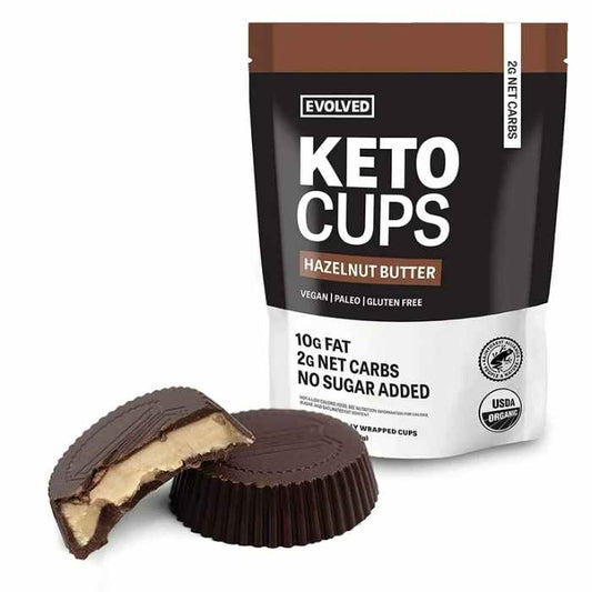 EVOLVED CHOCOLA - Chocolate Keto Hazelnut Butter Cups 4.93OZ ( Pack of 6)