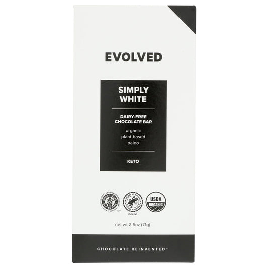 EVOLVED CHOCOLA - White Chocolate Keto Bar 2.5OZ ( Pack of 8)