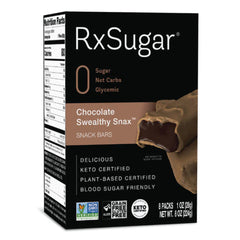 RXSUGAR - Chocolate Swealthy Snax Bar 8OZ ( Pack of 6)