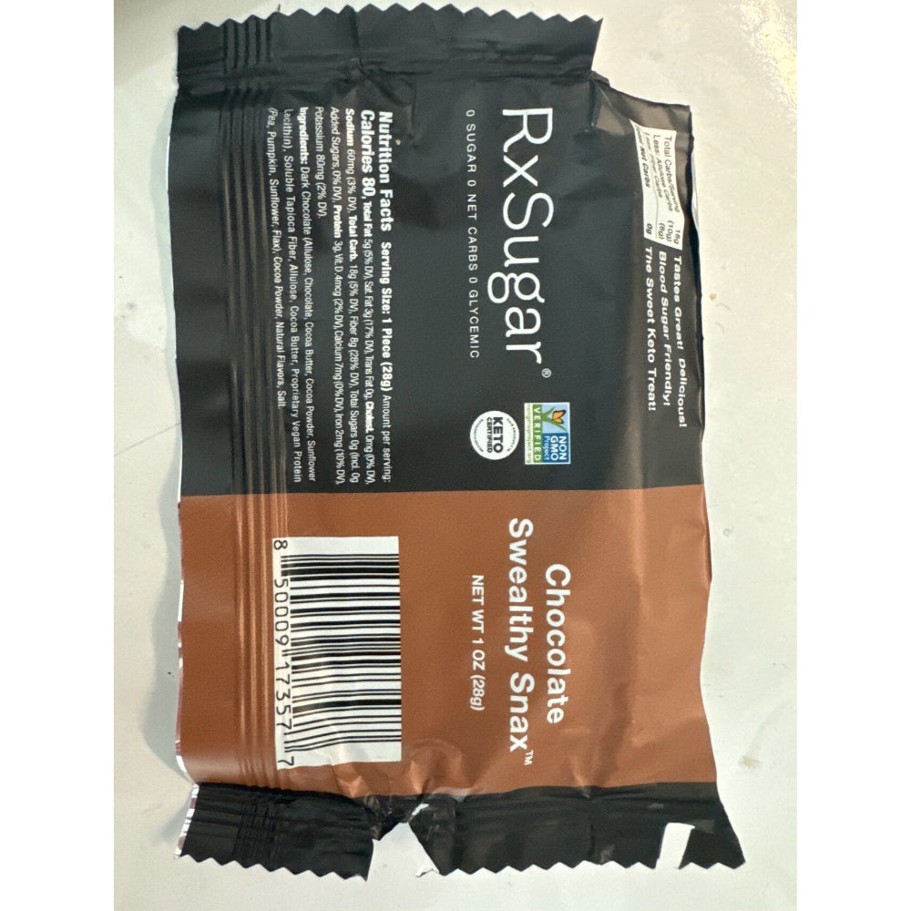 RXSUGAR - Chocolate Swealthy Snax 1OZ ( Pack of 16)