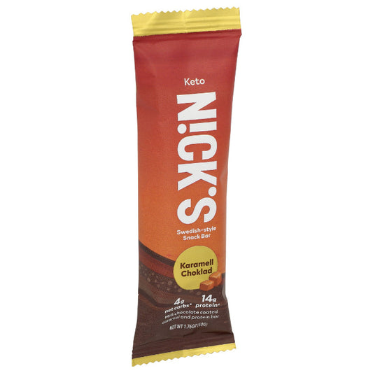 NICKS - Keto Karamell Choklad Protein Bar 1.76OZ ( Pack of 12)
