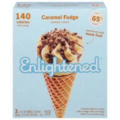 Enlightened Caramel Fudge Ice Cream Sundae Cones 12 Oz - Pack of 6