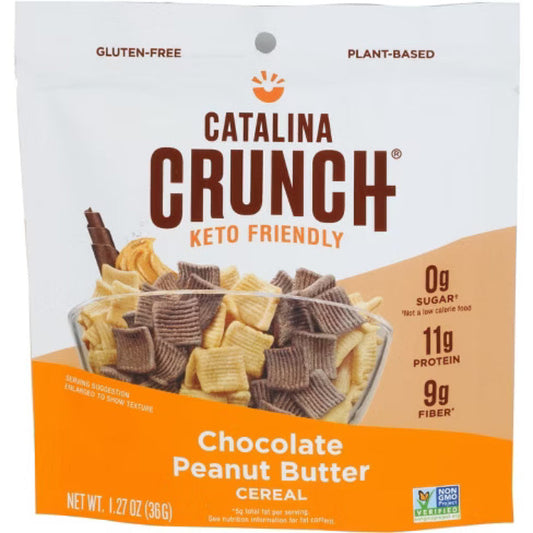 CATALINA CRUNCH - Chocolate Peanut Butter Keto Cereal 1.27OZ ( Pack of 12)