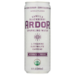 Ardor Organic Inc - Vanilla & Blackberry Sparkling Water 12 FO - Pack of 12