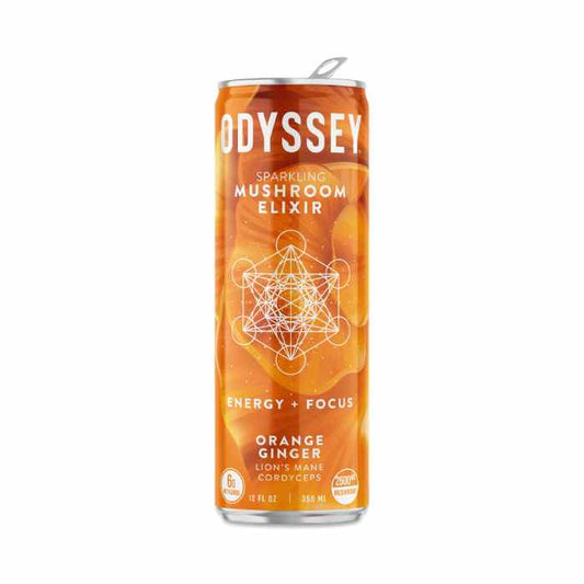 ODYSSEY ELIXIR - Energy Drink Sparkling Orange Ginger 12FO ( Pack of 12)