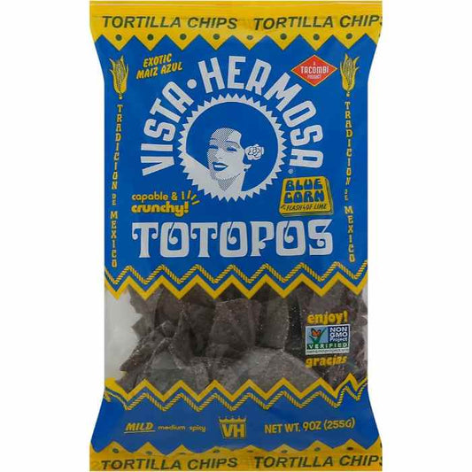 VISTA HERMOSA - Chips Tortilla Blue Sea Salt 9OZ ( Pack of 9)