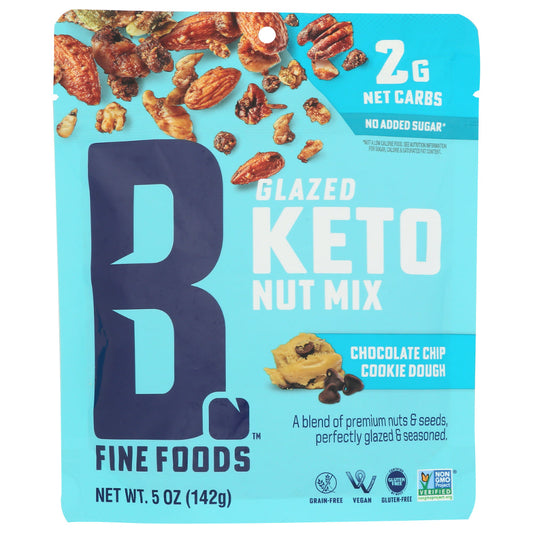 BUBBAS FINE FOO - Chocolate Chip Cookie Dough Glazed Keto Nut Mix 5OZ ( Pack of 6)