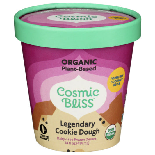 COSMIC BLISS - Organic Legendary Cookie Dough Ice Cream, 14Foz 14fo, (Pack of - 8 )