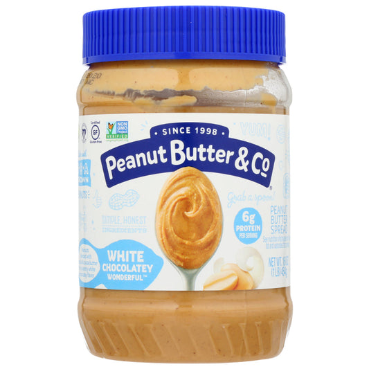 PEANUT BUTTER & CO - White Chocolatey Wonderful Peanut Butter Spread 16OZ ( Pack of 6)