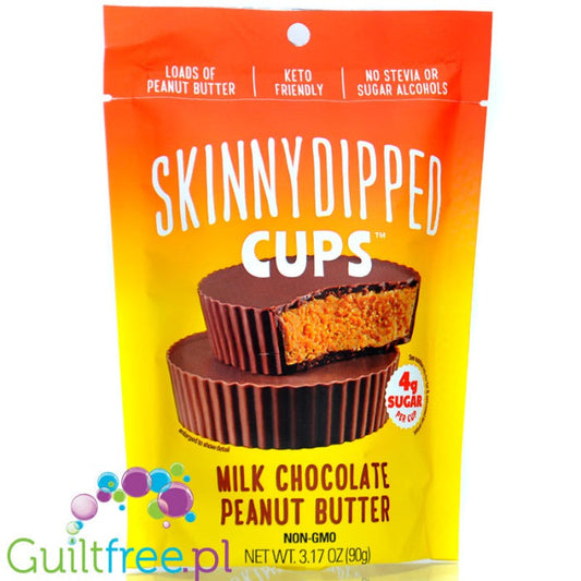 SKINNYDIPPED - Peanut Butter Milk Chocolate Dipped Cups 3.17OZ ( Pack of 10)