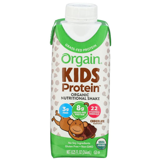 ORGAIN - Organic Kid Protein Drink Chocolate 8.25FO ( Pack of 12)